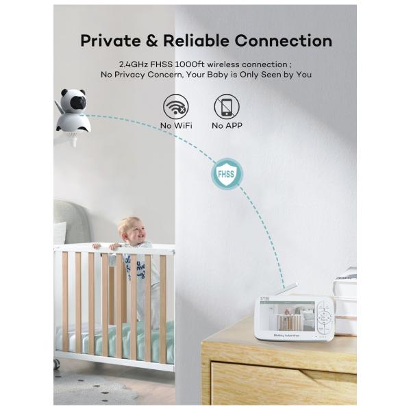 5 Inch Smart Baby Monitor with 720P HD Camera and Two-Way Audio