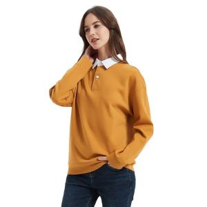 Cheap OEM Unisex 100% Cotton Long Sleeve Sweatshirts Loose Turn Down Collar Hoodie wholesale
