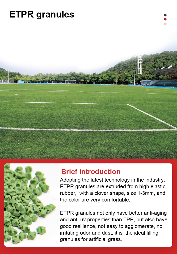 Durable ETPR Rubber Infill for Artificial Grass and Sports Fields, Optimal Shock Absorption and Resilient