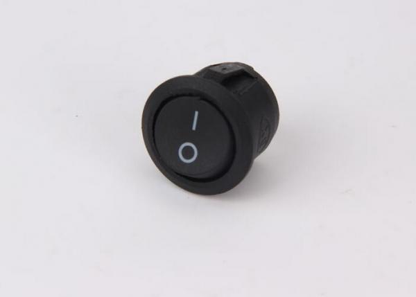 Quality 6A ABS Round Rocker Switch Kcd1 - 106  2 Pins Black 50MΩ Contact Resistance for sale