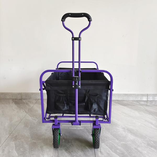 Folding Wagon Stroller Retractable Handle Practical Camping Cart Custom Wheel