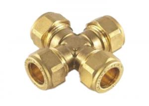 Cheap Air Fuel 1/8 NPT Straight Tap Connector 4 Way Cross Brass Female Pipe Fitting wholesale