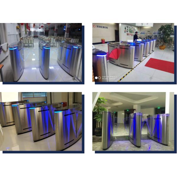 304 Stainless Steel Flap Barrier Gate Retractable High Security With RFID Face Recognition