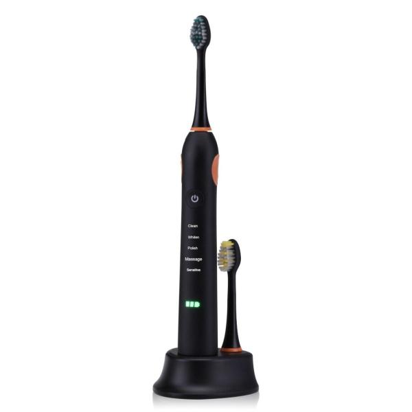 BLYL 48000/Min Ultrasonic Waterproof Rechargeable Electric Toothbrush with 4 Heads Oral Hygiene Dental Care for Adults