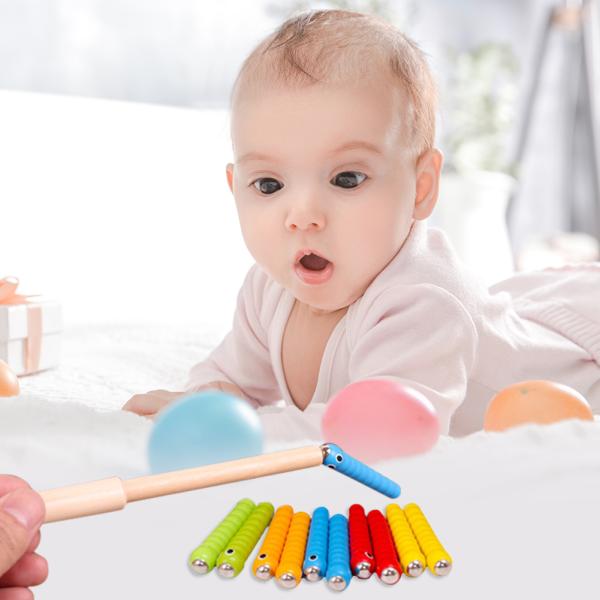 Wooden Bug Catching Game 5 Worms 1 Wooden Toys Accessories Montessori Educational Toys
