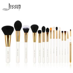 Cheap White Gold Jessup 15 Pcs Makeup Brush Set dense Handcrafted wholesale