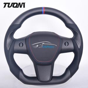 Cheap Black Tesla Carbon Fiber Steering Wheel High Heat Resistance Durability wholesale
