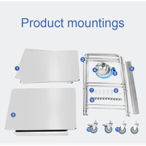 2 Layers Hospital Stainless Steel Medical Instrument Trolley