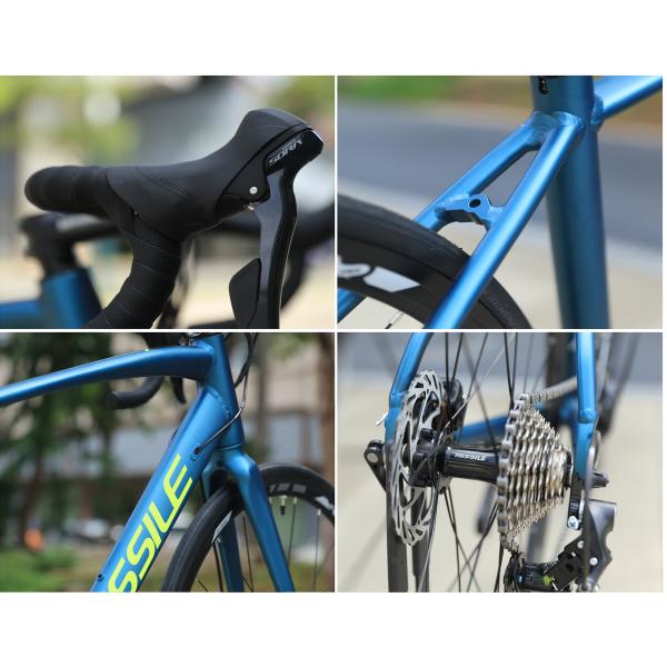 700C Complete Aluminum Carbon Fiber Bicycle 21 Speed Double Disc Brake Full Carbon Road Bike