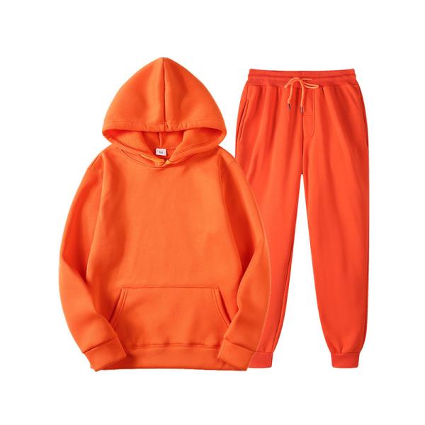 Unisex Loose Solid Tracksuits 80% Polyester 20% Cotton Hoodie With Front Pocket