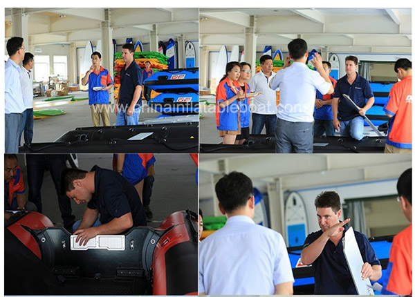 Heavy Duty Large Foldable Inflatable Boat 10 Person With 5 Chambers Orange color