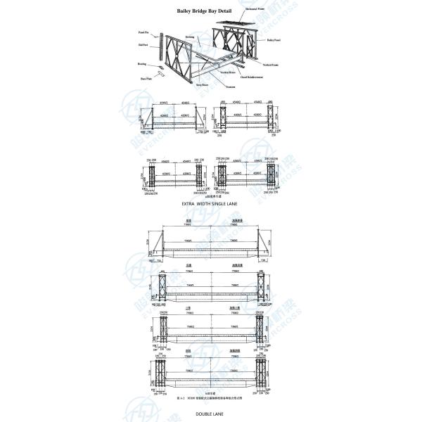 321-Type Bailey Truss Bridge Three Rows Of Single-Layer Reinforcement OEM