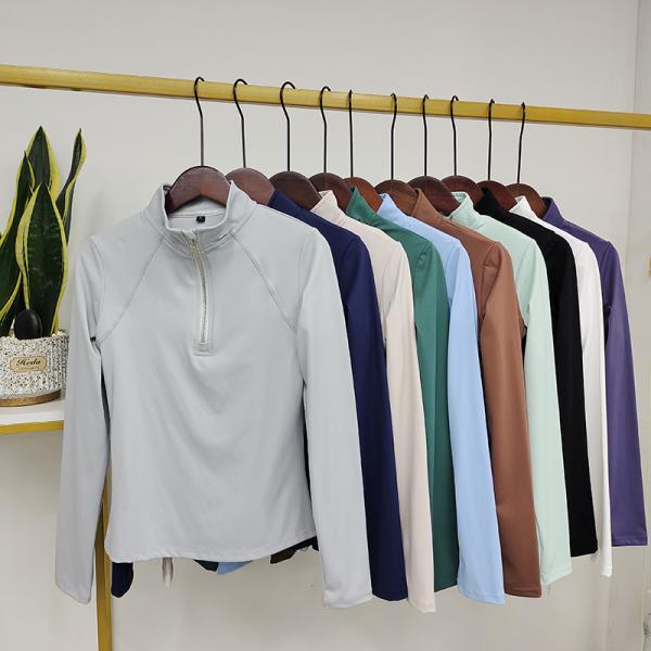 Blue Women Anti UV Horse Riding Tops Equestrian Shirts 230gsm