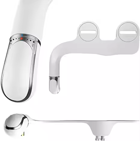 Non-Electric Fresh Water Spray Bidet Toilet Seat Attachment With Postscript Materials