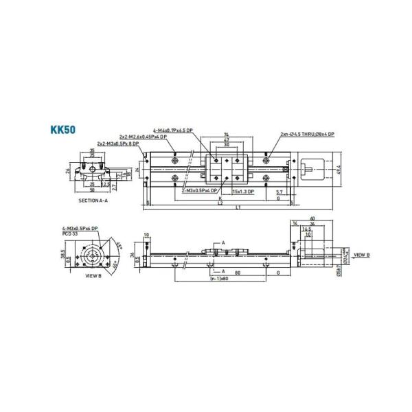 HIWIN Replacement Linear Guide And Ball Screw Set Kk50 Linear Module