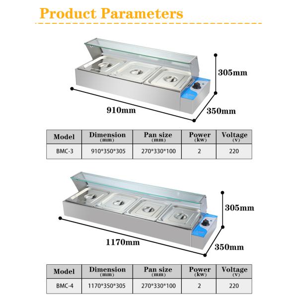 220V Stainless Steel Customized Portable Bain Marie for Commercial Catering Equipment