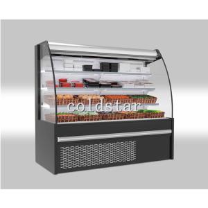 China Commercial Multi Deck Upright Air Curtain Open Beverage Display Chiller on sale