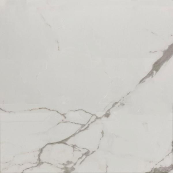 Carrara White Polished Glazed Ceramic Tiles 60x60cm