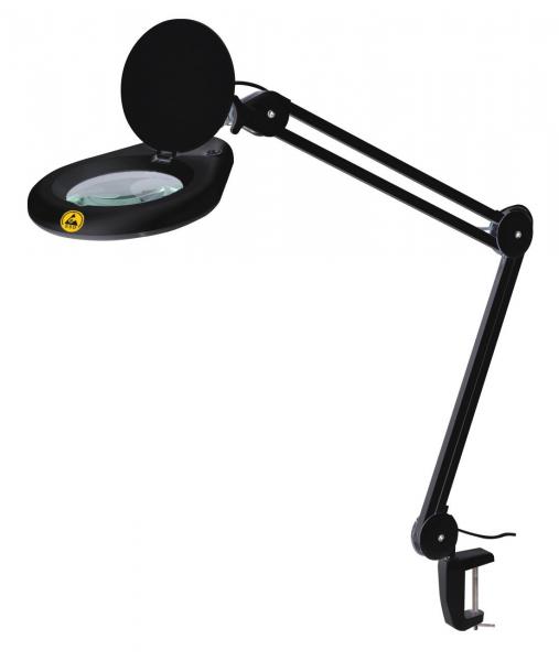 Quality ESD Magnifying led lamp ESD Electro-Static discharge black color  led magnifier none dim clamp hands free for sale