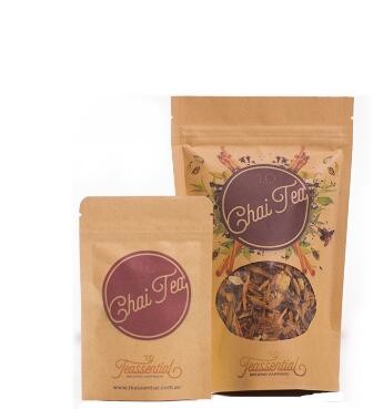 Zipper Custom Printing Heat Sealing Kraft Paper Bags With Window For Tea