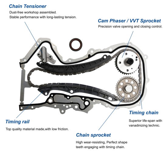 Steel Engine Timing Chain Repair Kit for TOYOTA LAND CRUISER PRADO 1GD 2GD 13523-11030 13616-0E010 13521-0E010 at Best