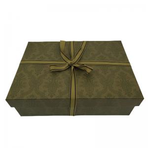 Cheap Dark Green Luxury Gift Box Packaging Gift Paper Box E Commerce With Tie wholesale