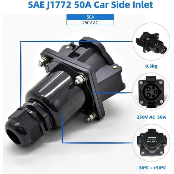 SAE J1772 Car Side Inlet EV Charging Accessories Type 1 Socket For EV Car Charging