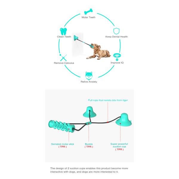 High Quality New Single Suction Cup Molar Ball Dog Toothbrush Teeth Cleaning Chew Toys For Pet