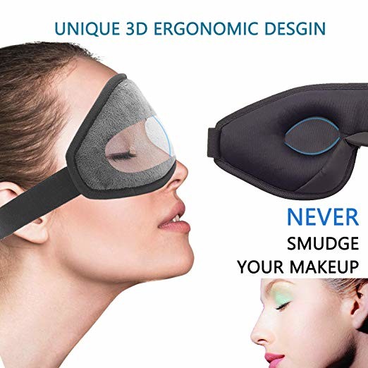 Lightweight Memory Foam Eye Mask With Ear Plugs / Adjustable Strap