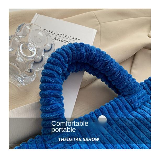 Factory Price Corduroy Women's Bag New Handbags Niche Versatile Bucket Shoulder Bags Female Nylon Button Crossbody Bags