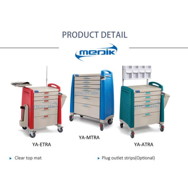 ABS Emergency Treatment Trolley Medical Crash Cart With Oxygen Cylinder Holder
