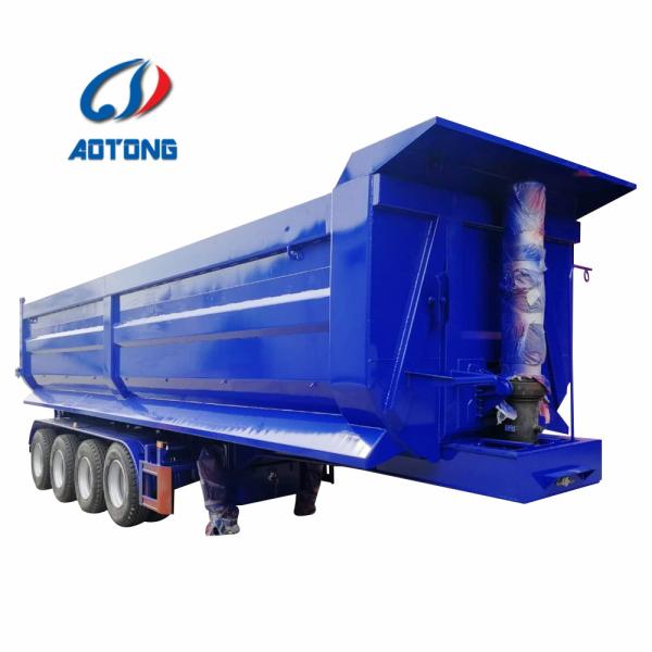50 tons 3 axle self discharge tipping truck trailers with and HAVY hydraulic cylinder