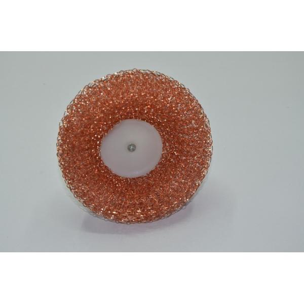 Round Copperized Stainless Steel Scrubbing Pads , Wear Resistant Metal Scouring Pad