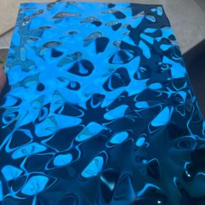 Blue Mirror Stamped Stainless Steel Plate PVD Panel