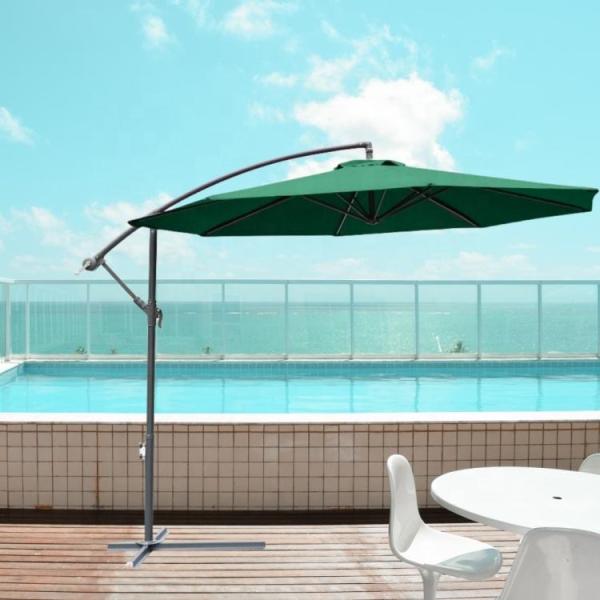 Green Sun Garden Umbrella OEM Rectangular Cantilever Parasol