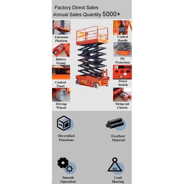 3M-15M Mobile Electric Scissor Lift Hydraulic Aerial Work Platform Hoist Crane Parts