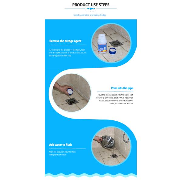Kitchen Bathroom 268/Bottle Drain Pipe Opener Powder Cleaner 1/4 Dilution