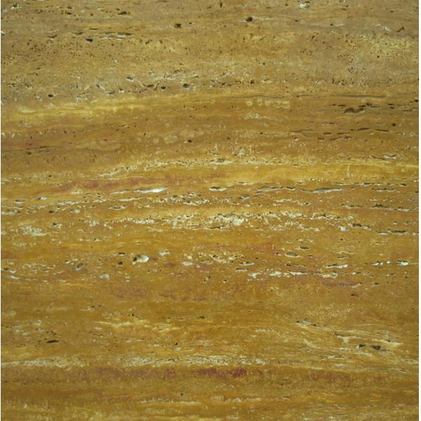Gold Travertine Yellow Gloss Marble Floor Tiles Polished CE Certification