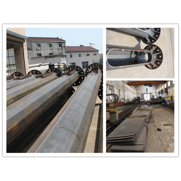 15m Powder Coated High Mast Outdoor Lamp Pole For Park Lighting Fixed Ladder