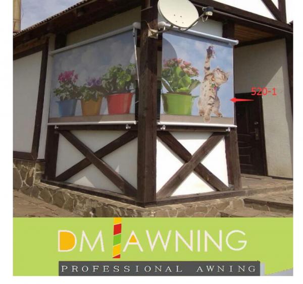 Motorized Retractable Window Awnings Outdoor Sunscreen Roller Blinds Fabric UV Protection