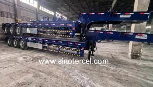China Heavy Duty Semi Lowbed Trailer Tri Axles With JOST Landing Gear on sale