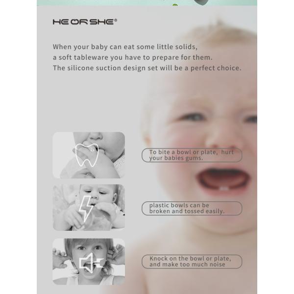 LFGB Certification Portable Tasteless Silicone Suction Baby Plate