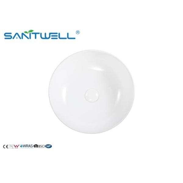 Top Mounter Ceramic Art Basin Self - Cleaning Glaze With Overflow 420 * 420 * 130mm