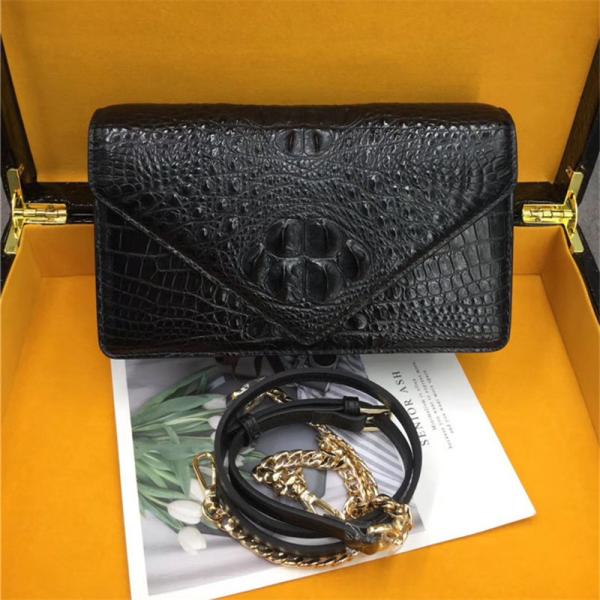 Exotic Alligator Skin Women Small Clutch Bag Genuine Crocodile Leather Female Envelop Purse Lady Cross Shoulder Bag