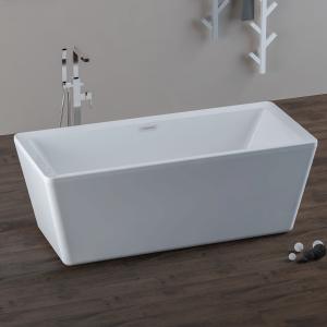 Cheap Durable Acrylic Square Freestanding Bathtub 3D Model Larger Space wholesale