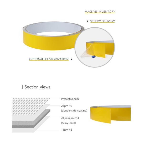 PE Coated Aluminium Trim Cap Colorful Trim Cap 0.6 mm Thickness