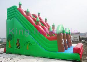 Cheap Outdoor Giant Inflatable Forest Park Theme Dry Slide Vivid Animals Around For Rental wholesale