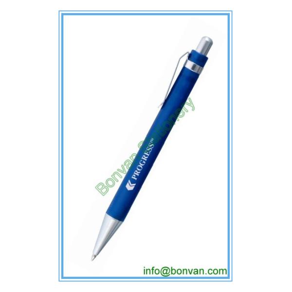 Quality metal clip plastic ball pen,printed pen with metal clip for sale