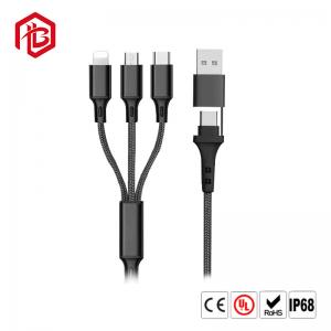 Cheap Micro USB Type C Lighting 3 4 In 1 3A Multi Phone Charger Fast Charging USB Data Cable wholesale