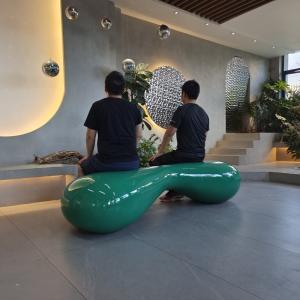 China Garden Customized Fiberglass Resin Furniture / Fiberglass Furniture Table Sets on sale